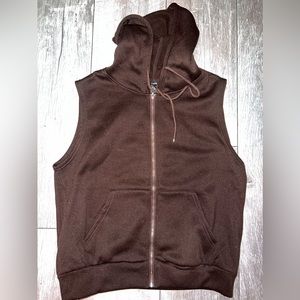 Cut Off Brown Zip Up